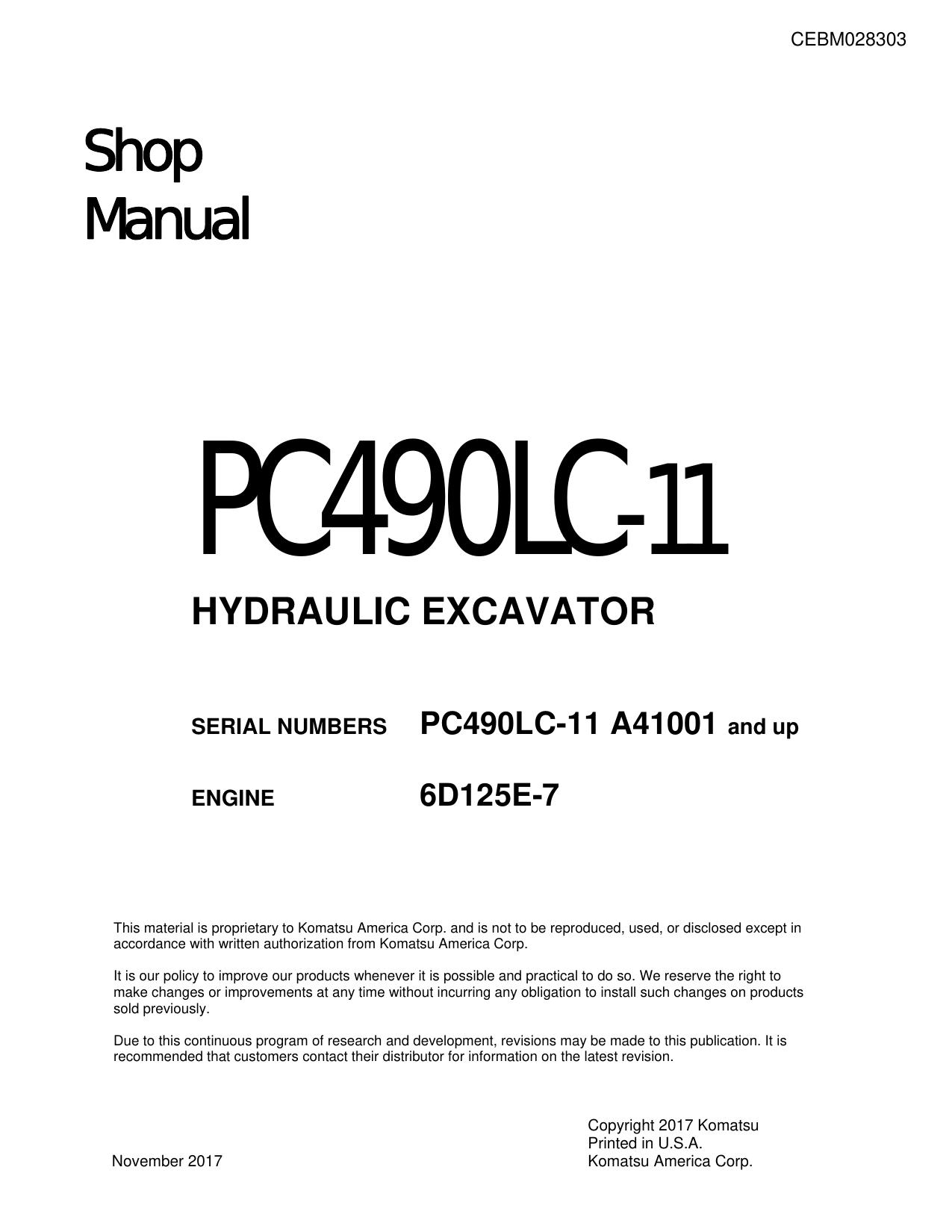 PC490LC-11 Shop Manual